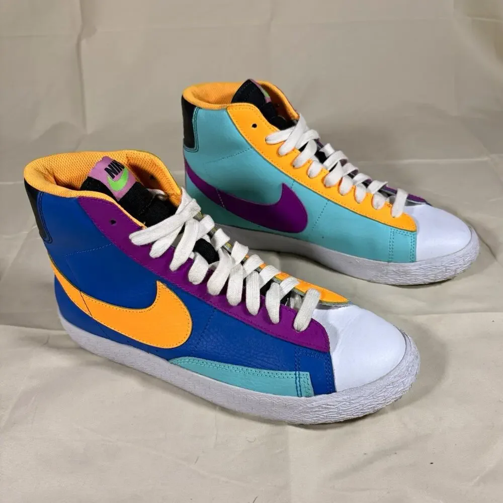 Nike Blazer Mid GS Multicolor Leather Mid Top Sneakers US 7Y CZ9441-400 size 7Y